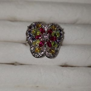 925 Butterfly Cocktail Ring Estate Piece